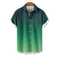 thumbnail image 3 of Yanghang Tops Men Mens Shirts Men Casual Fashion Turndown Collar Gradient Print Short Sleeve Button Shirt Tops Blouse Summer Tops, 3 of 4