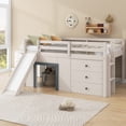 thumbnail image 4 of Harper & Bright Designs Full Size Low Loft Bed with Slide, Full Wood Loft Bed Frame with Storage Drawers and 2 Doors, Beige+Grey, 4 of 12