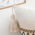 thumbnail image 3 of Fundas de almohada de 18 x 18 pulgadas, 2 piezas para sala de estar de estilo rústico, fundas de almohada de algodón y arpillera con textura de rayas tejidas estilo bohemio, 3 of 5