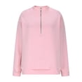 thumbnail image 2 of Duoif Womens Sweatshirt, Women's Casual Hoodie - Solid Color Deep V-Neck with Splicing Sweatshirt for Women Pink L, 2 of 6