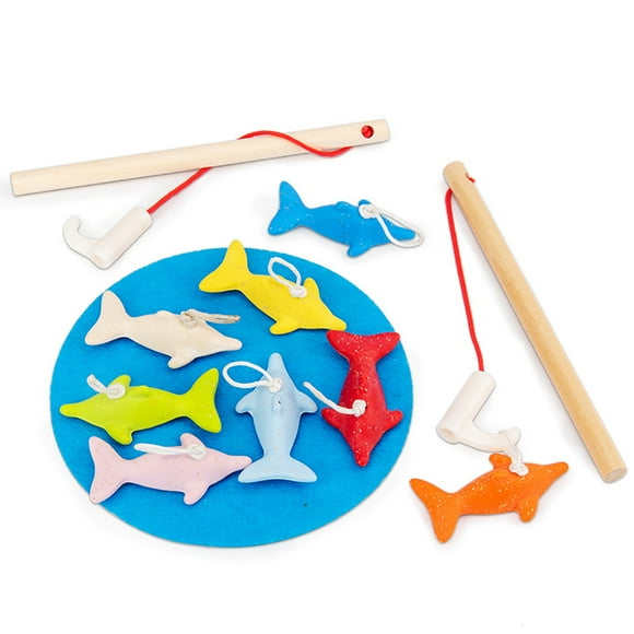 Fishing Toy Wood Artificial Fishing Pool Toy Fishing Game Table Fish Toy for Kid