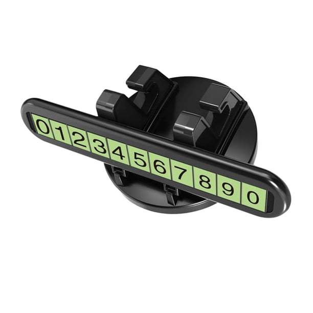 Soporte para teléfono con señal de estacionamiento temporal para coche, luminoso, giratorio 360 degree, para interior del coche Negro