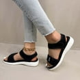 thumbnail image 5 of Sandal for Women Flat Heel Open Toe Casual Versatile Summer Trendy Round Toe Solid Color Women Footwear Comfortable Ankle Strap Walking Beach Shoes Black 6, 5 of 8