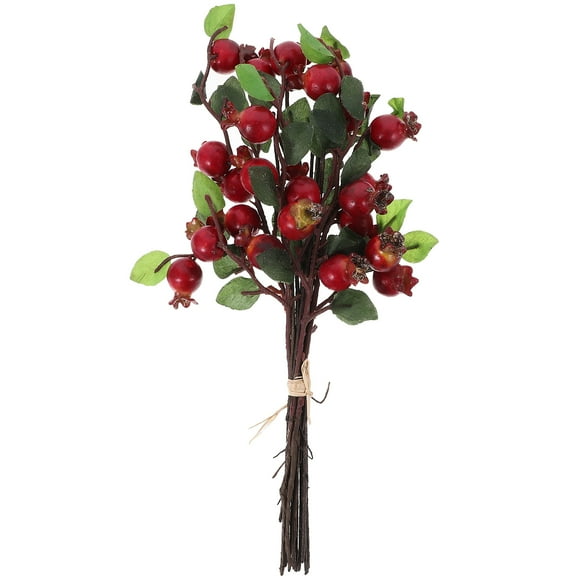 Group of 5 Artificial Rosehip Berries Simulation Pomegranate Fruit Floral Accessories (Red)
