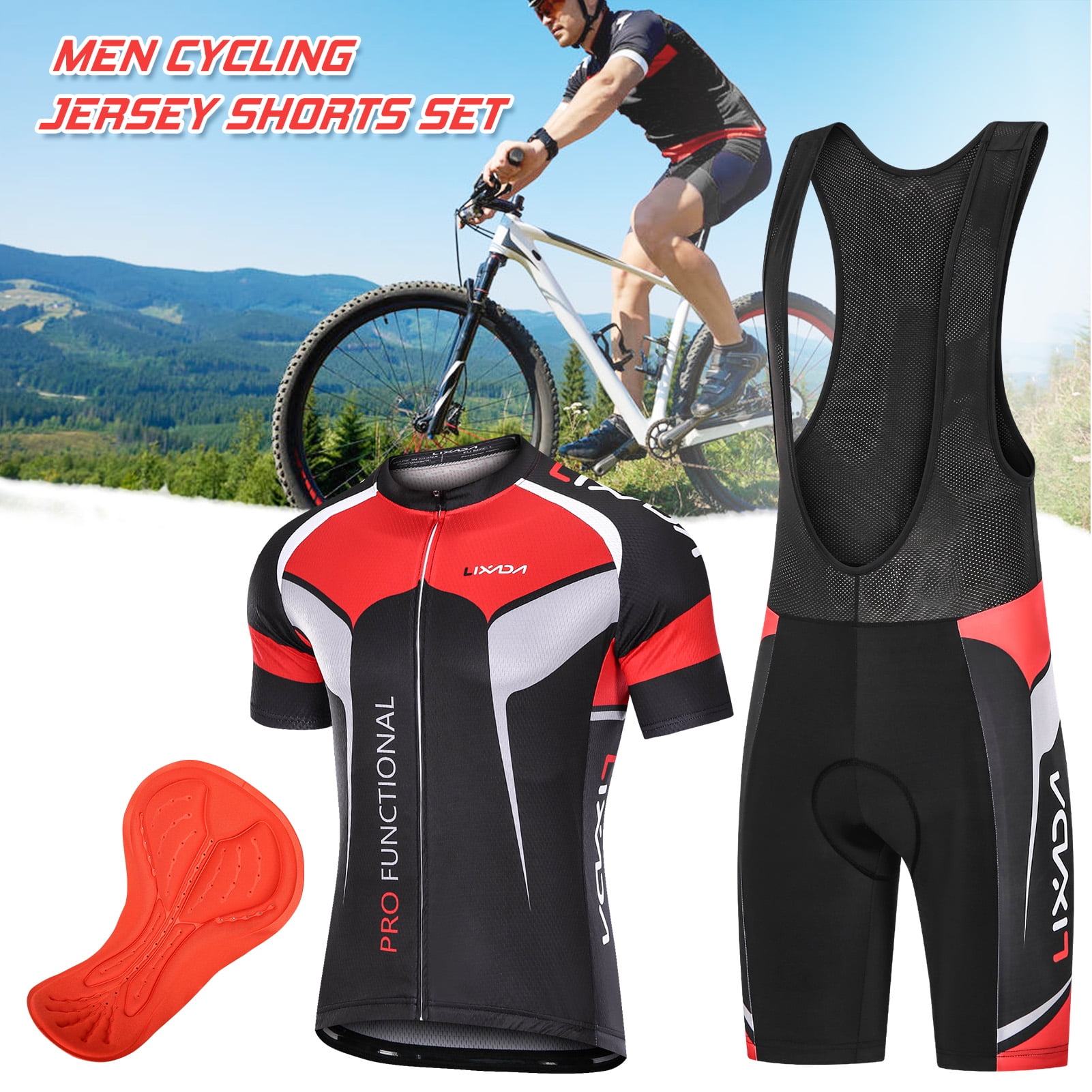 Mens Team Bike Cycling Race Short Sleeve Jersey Shorts Kits Shirt Quick Dry