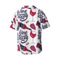 thumbnail image 2 of KLL Red Wine Glass Bottle Print Men's Shirt Short Sleeve Button Down Summer Cuba Beach Shirts- X-Large, 2 of 7