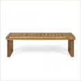 thumbnail image 3 of Patio Bench Set of 2, Classic Slat Design, 60” Wide for Backyard | Acacia Wood | Natural, 3 of 10