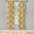 thumbnail image 5 of Ambesonne Orange Window Curtains, Spring Season Daisies, Each 28" W x 63" L, Pale Blue Orange, 5 of 5