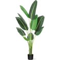 thumbnail image 1 of 60-pulgada artificial bird of paradise tree con pot - ideal para para home, indoor sala de estar, oficina, outdoor decor, y housewarming gifts, 1 of 7