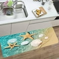 thumbnail image 2 of Bath Rugs Sponge Foam Absorbent Soft for Bathroom and Kitchen (47x18 inches), Flannel Mat Non Slip Bright 3D Print for Bedside and Living Room(Scallop Starfish), 2 of 6