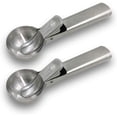 thumbnail image 1 of Cuchara para helado de acero inoxidable macizo, 2 paquetes de cuchara para helado de acero inoxidable con gatillo fácil, cuchara para frutas, cuchara para melón de agua, 1 of 5