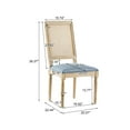 thumbnail image 3 of Christopher Knight Home Vintage Upholstered Dining Chairs, Cane Backrest, Solid Wood Frame, Denim Blue, Set of 2, 3 of 7