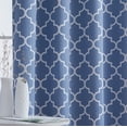 thumbnail image 2 of THD Moroccan Trellis Lattice Decorative Blackout Thermal Privacy Room Darkening Grommet Window Drapes Curtain Panels for Bedroom - Set of 2 (Stone Blue, 52 W x 63 L), 2 of 5