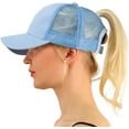 thumbnail image 2 of LAICAIW Ponytail Baseball Cap Messy High Bun Adjustable Mesh Trucker Sun Hat for Women, 2 of 2