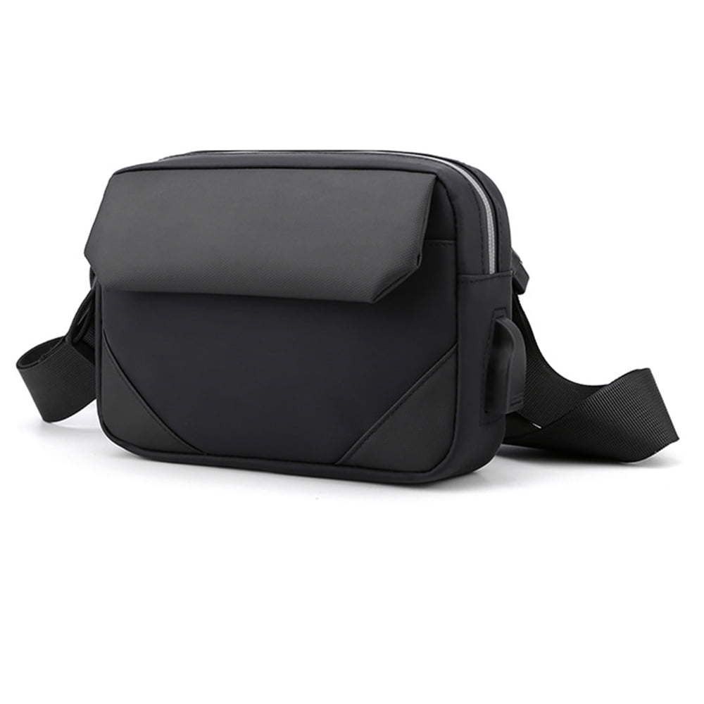 black Small Crossbody Bag Side Shoulder Bag For Men Women Mini Messenger Bag