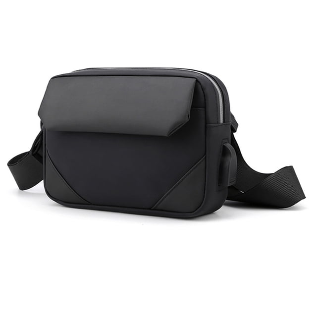 Bolso bandolera pequeño, bolso de hombro lateral para hombres, mini bolso de mensajero para mujeres, negro