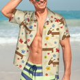 thumbnail image 7 of Gukieu Dachshund Dog And Flower Print Men's Short-sleeved Shirts, Button-down Lapel Hawaiian Shirts, T-shirts, Beach Vacation Summer Casual Wear,Large, 7 of 7