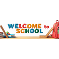 thumbnail image 4 of Colorful Welcome to School Banner with School Supplies Elements Background Backdrop, for School Openings Classroom Decorations Back - to - School Parties Photography Props, 4 of 4