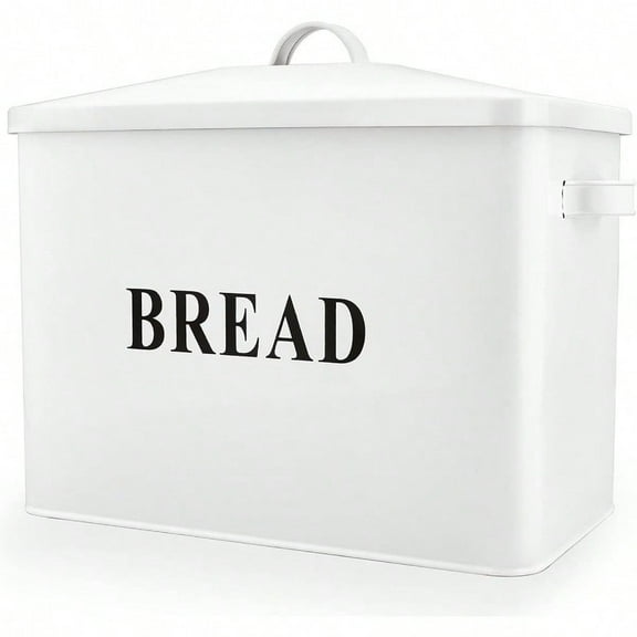 PandP CHEF Extra Large Bread Box with Lid Metal Bread Storage Container for Farmhouse Kitchen Countertop 13.1 X 11.81 X 7.2 Inches for Holding 2  Loaves Indoor and Outdoor Use