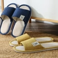 thumbnail image 4 of Women‘s Open Toe House Slippers Arch Support Lightweight Linen Slippers, 4 of 5