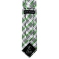 thumbnail image 3 of Scott Allan Green Necktie | Jacquard Woven Microfiber Tie Regular Size: 3.3" at Tip | Green Gray Plaid Ties, 3 of 6
