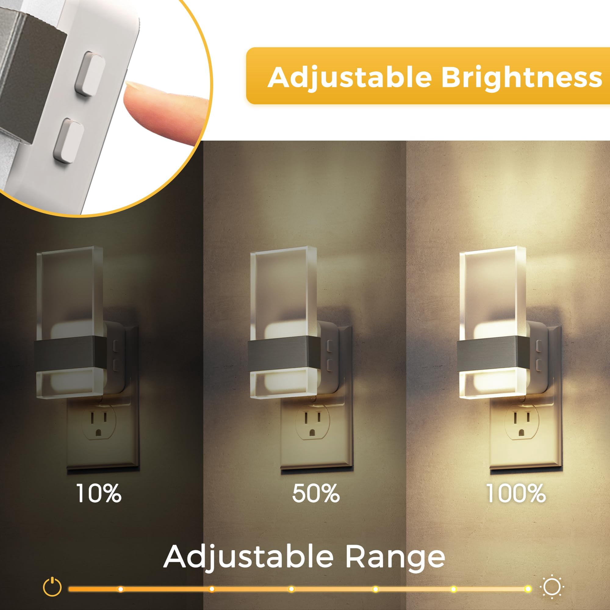 Night Light  2 Pack Adjustable Color Temperature Lights Plug Into Wall 2000k/3000k/5000k 3cct Nightlight Dusk To Dawn Sensor Dimmable Nightlights For Bathroom Hallway Gift