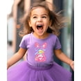 thumbnail image 4 of Colorful Painted Easter Bunny & Bow Shirt for Girls Spring Coquette Tee for Kids Purple Shirt 12 Months, 4 of 5