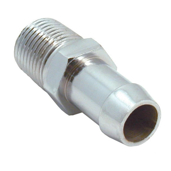 Spectre Industries Hose End Fitting 5953 For 5/8 Inch Heater Hose; Straight; Triple Chrome Plated; Silver; Single
