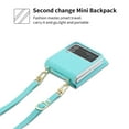thumbnail image 3 of ELEHOLD for Samsung Galaxy Z Flip 4 6.7 inch Wallet Case, Zipper Purse Card Holder Crossbody Shoulder Strap Magnetic Snap Kickstand Function Shockproof Faux Leather Case for ZFlip4,Cyan, 3 of 11