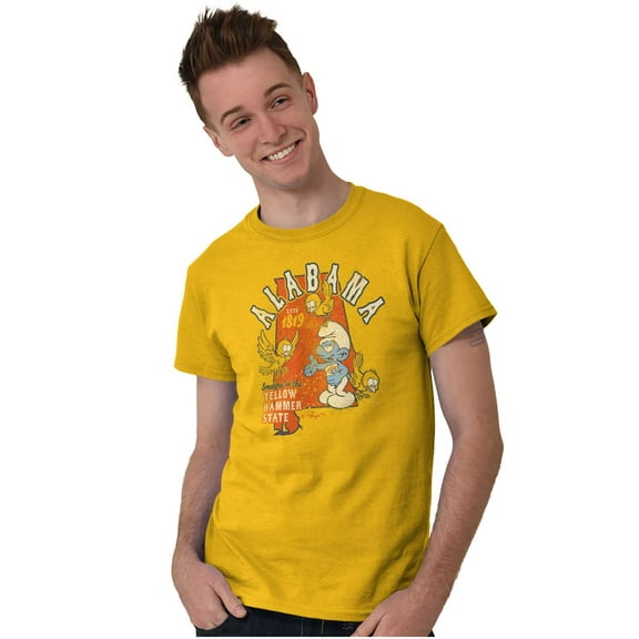 Alabama Yellow Hammer State Smurfs Men's Graphic T Shirt Tees Brisco Brands S