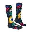thumbnail image 4 of Lsque Colorful Mexican Flower Printed Crew Socks Men's Women's LightWeight Thin Casual Calf Socks ,Knee High Socks,Cotton Socks, 4 of 9