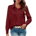thumbnail image 2 of Cadancy Glitter Tops for Women Button Down Long Sleeve Lapel Sequin Shirts with Pockets Dressy Casual Loose Night Out Party Blouses Trendy Sparkly Outfits, 2 of 8