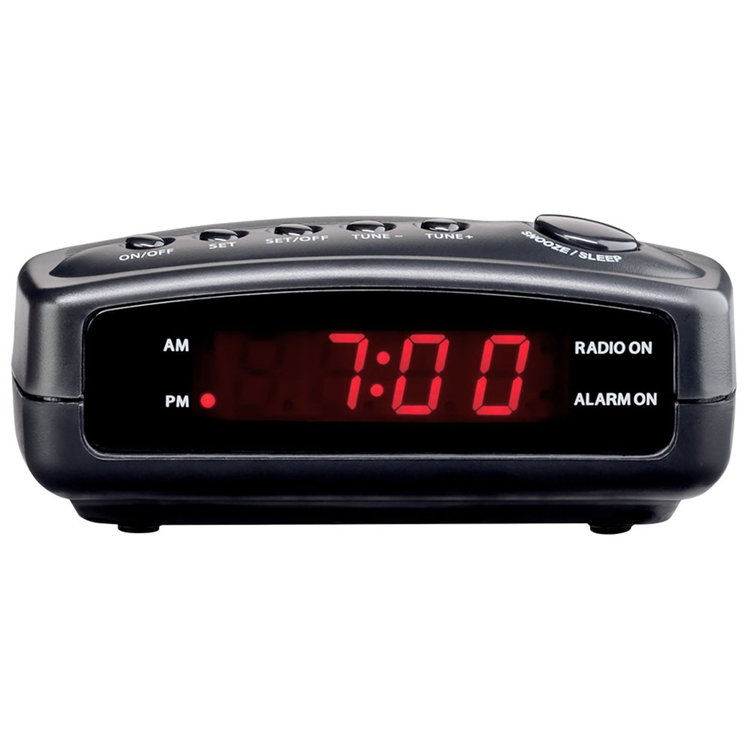 Conair Compact Clock Radio with SingleDay Alarm, Black