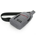 thumbnail image 4 of Stylago Women's Canvas Crossbody Sling Bags with Earphone Hole Trendy Small Chest Bag Backpack Mens Sports Hiking Shoulder Purse Grey, 4 of 6