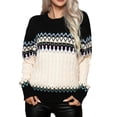 thumbnail image 1 of JMYHOAM Chandails pour Femmes Chandails pour Femmes Chandail Décontracté Blouse Tricot Manches Longues Col Rond Chandail, 1 of 7