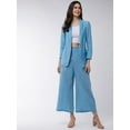 thumbnail image 2 of Zima Leto Women's Chambray Cotton Long Blazer And Pant Set, 2 of 9