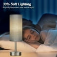 thumbnail image 7 of Table Lamp, 3 Way Dimmable Light Touch Lamp, USB C&A Fast Charging Ports, Fabric Shade Silver Base Lamp, for Bedroom, Living Room, Office, Dorm, 7 of 7
