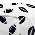 thumbnail image 3 of American Football Pouf Cover with Zipper, Monochrome Pattern Rugby Balls US Culture Sports Play, Soft Decorative Fabric Unstuffed Case, 30" W X 17.3" L, Black White, by Ambesonne, 3 of 5