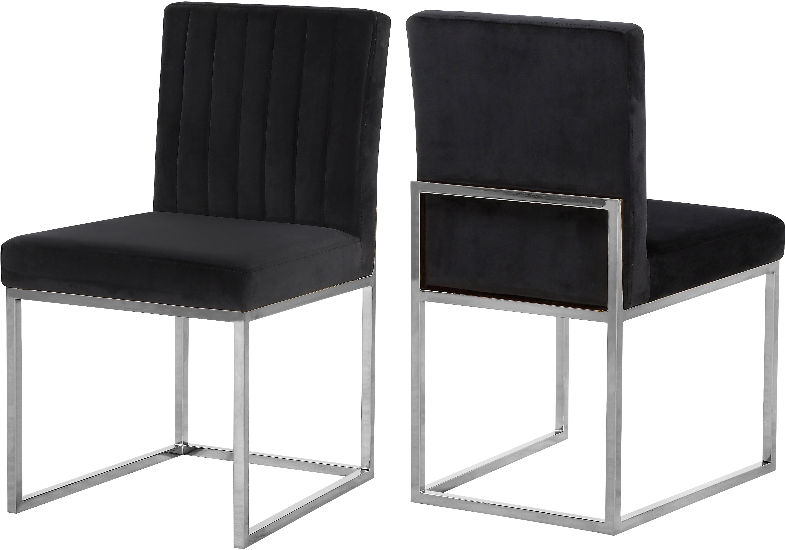 Black Velvet Chairs Formal Dining Room