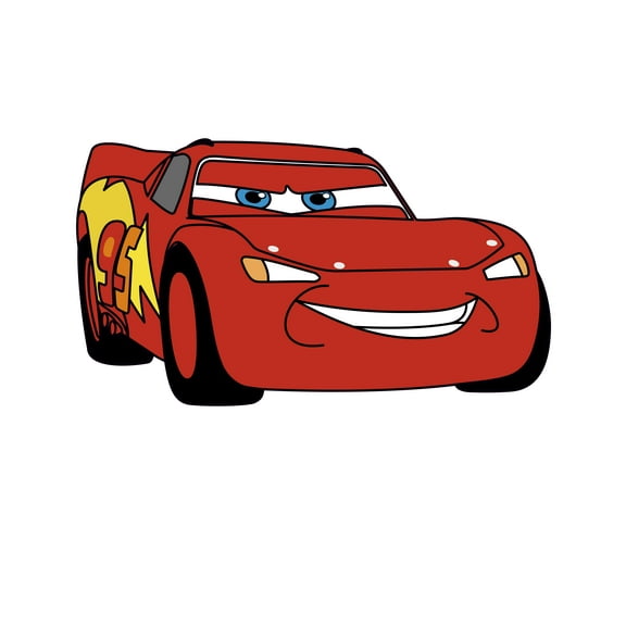 Cars Movie Animation Art for Kids Bedroom Vinyl Wall Decal - Lightning McQueen with the Number 95 on the Side for Living Room Wall Decoration - 36" x 21"