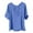 Blue, variant on Women's Cotton Linen Top Short Sleeve Crew Neck Oversized Boho Blouse with Side Slit - Summer Casual | Yubnlvae (Blue | L)