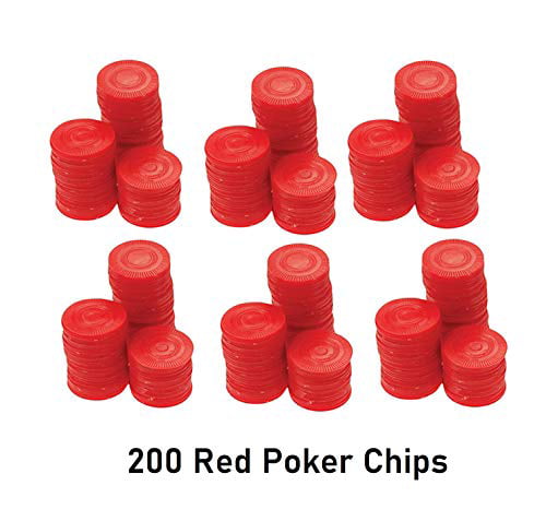200 Plastic Poker Chips CHEAP! Red White Blue 