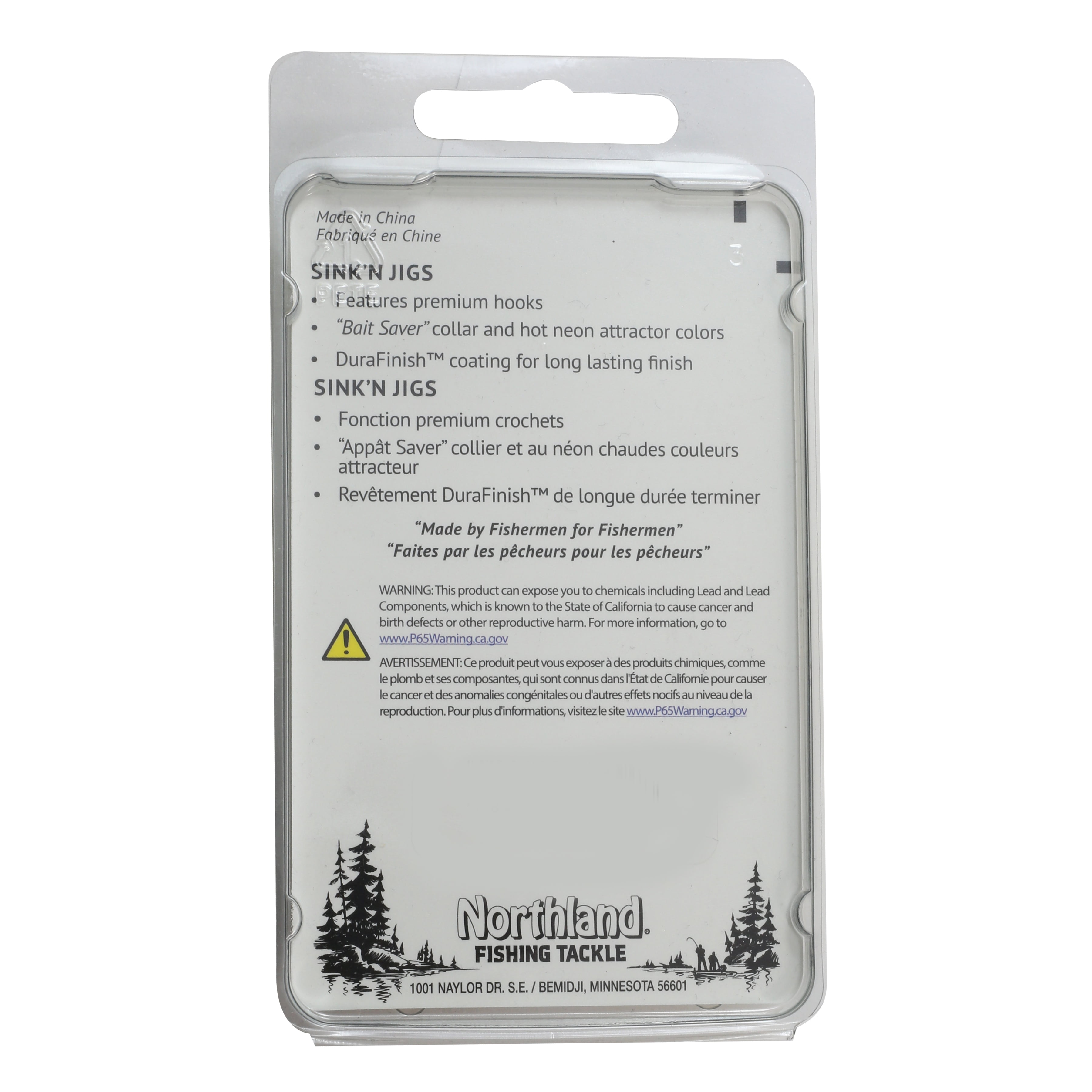 Northland SNJ4-12-99 Sink'N Jig Head, 1/4oz, 2/0 Hook, Assorted, 12/Bag