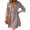 Blush Pink, variant on Women's Lace Trim Printed V Neck Three Quarter Sleeve Dress 95% Polyester 5% Spandex Comfortable Everyday Wear