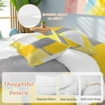 thumbnail image 2 of Abstract Street Art Duvet Cover Set Twin Size, Yellow Gary Color Stitching 4 Piece Soft Microfiber Bedding Set with 1 Duvet Cover, 1 Flat Sheet, 2 Pillowcases, 2 of 9