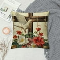 thumbnail image 2 of Nawypu  Merry Christmas Nativity Religious Decorative Throw Pillow Cover Cross Poinsettia Angel Dove Christian Cushion Case Decor, Xmas Snowflake Pillowcase Decorations for Sofa Couch, 2 of 5