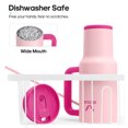 thumbnail image 5 of 40oz GEDUX Tumbler with Handle, 2-in-1 Leak Proof Lid (Straw/Flip), Insulated Water Bottle, Stainless Steel Tumbler with Non-Slip Silicone, Wide Mouth Travel Mug Cupholder Friendly, Rose Mix, 5 of 7