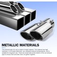 thumbnail image 3 of 2.5" Inlet Dual Exhaust Tip, Straight Exhaust Pipe with Screw, Stainless Steel Muffler Exhaust, Tail Pipe Muffler Tip, Auto Fashion Modificed Parts, Universal Rear Tip Pipe for Cars (Silver), 3 of 6
