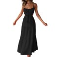thumbnail image 5 of Suagox Women Summer Casual Long Dress Solid Color Tie-Up Sleeveless Backless Dress Fashion Party Sling Dress, 5 of 10