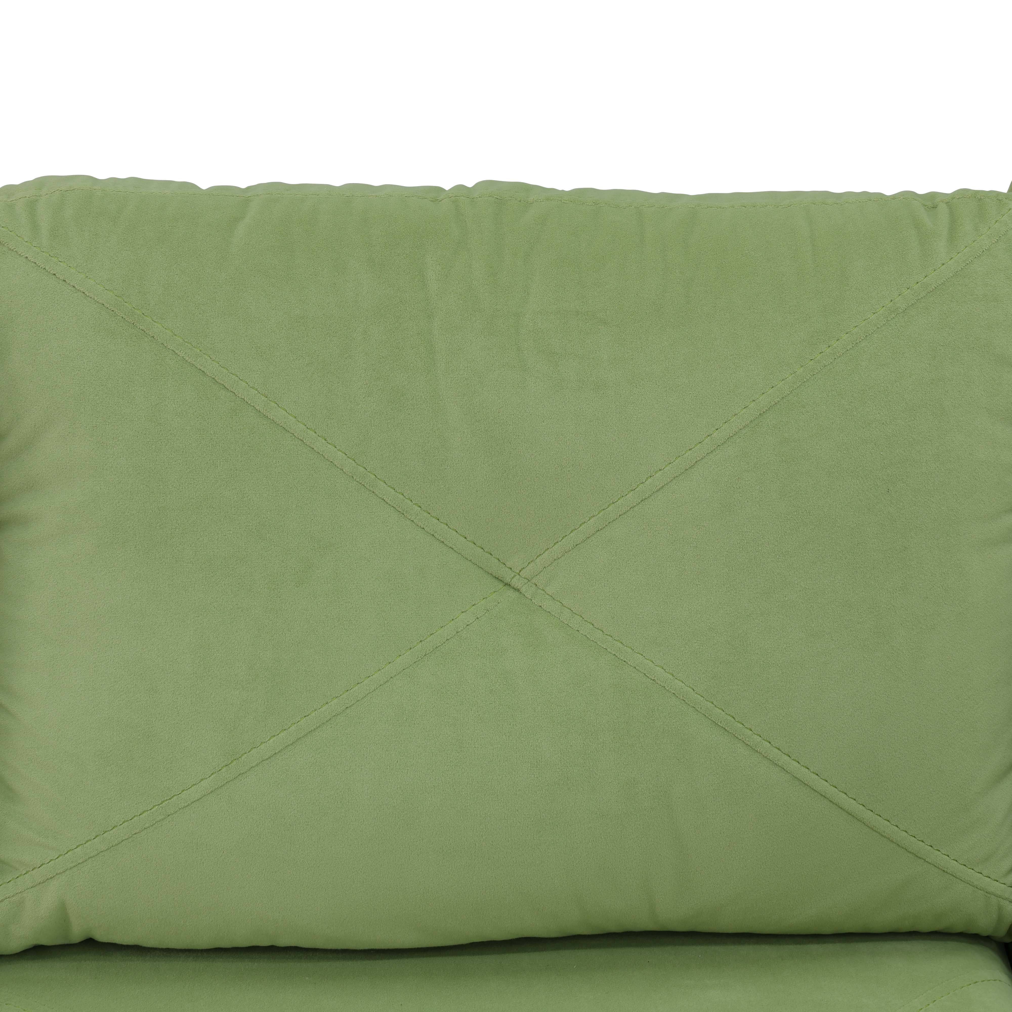 MAYEERTY 95.5" L-Shaped Sectional Sofa, Flannel Modular Couch Sofa Set without Ottoman, Apple-Green (Right)